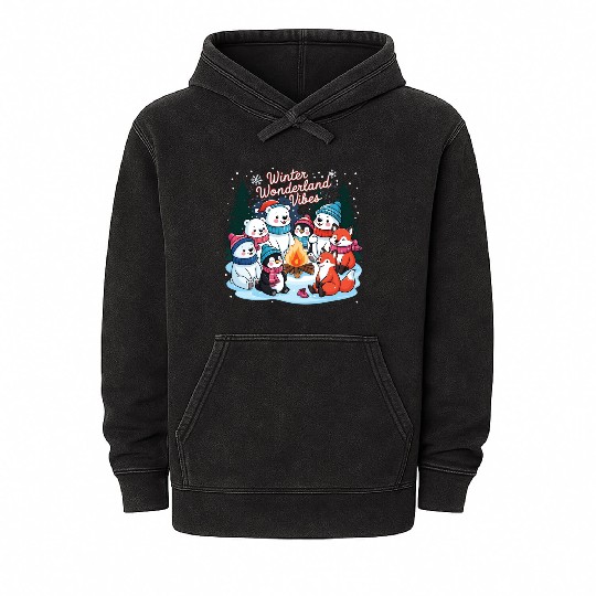 Winter Wonderland Snowflake Mineral Wash Hoodies