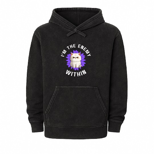 Fun fact i'm the enemy within kamala Harris cat Mineral Wash Hoodies