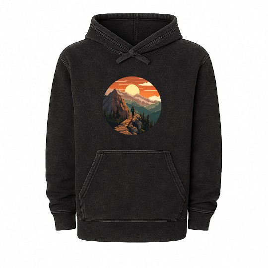 Hiking Nature Vacation Mineral Wash Hoodies