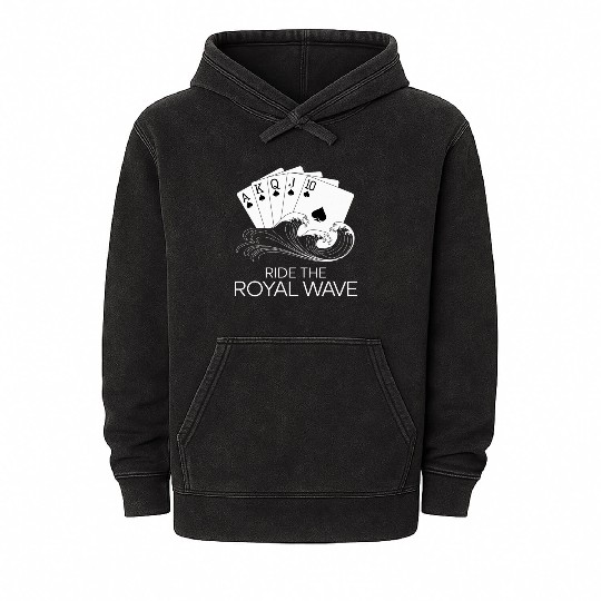 Texas Hold'em Ride The Royal Wave Poker Apparel Mineral Wash Hoodies
