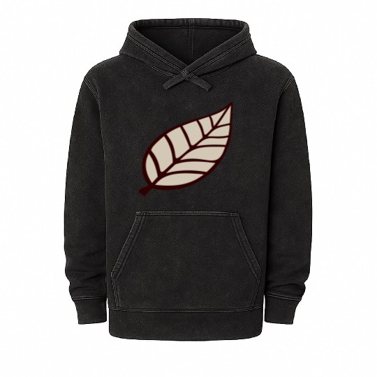 Small Pretty Leaf Brown Autumn Eco Tree Cool Leaf Mineral Wash Hoodies