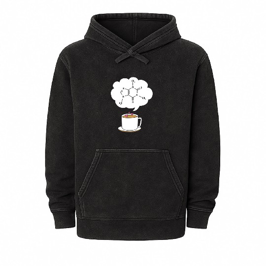 Organic Chemistry Coffee Lover Caffeine Molecule Mineral Wash Hoodies