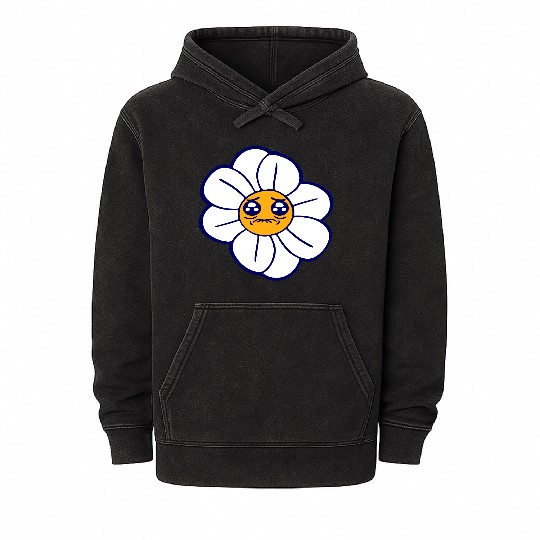 Sweet Flower Sad Face Weeping Spring Summer Crying Mineral Wash Hoodies