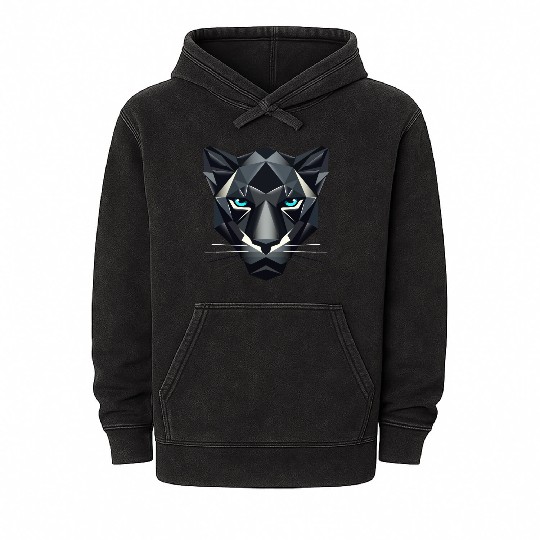 Geometric Black Panther - Power and Elegance Mineral Wash Hoodies