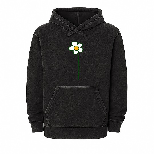 White Daisies Flower Spring Summer Flowers Nature Mineral Wash Hoodies