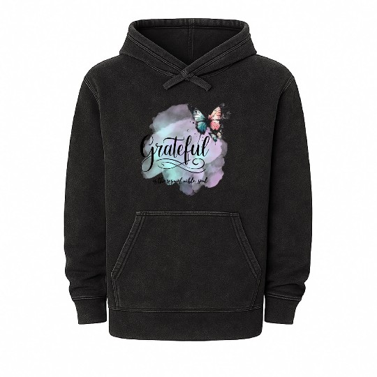 grateful is the sign of noble souls Mineral Wash Hoodies