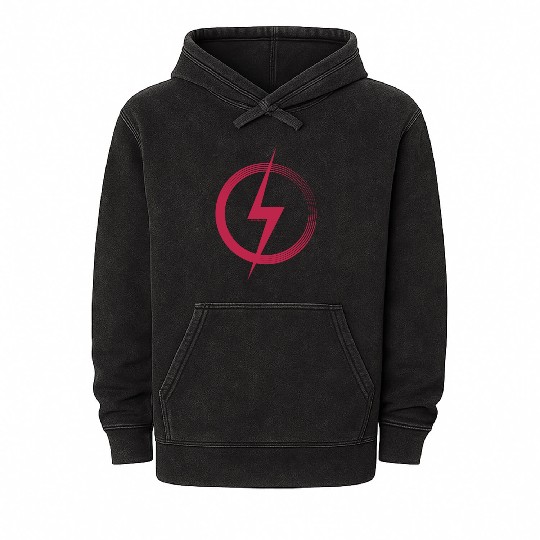 Circle and Lightning Bolt Mineral Wash Hoodies