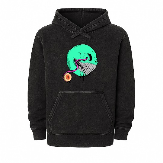 Cringe Zombie Pac Man Mineral Wash Hoodies