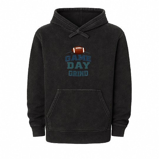 Game Day Challenge - Grind to the Finish, football Mineral Wash Hoodies