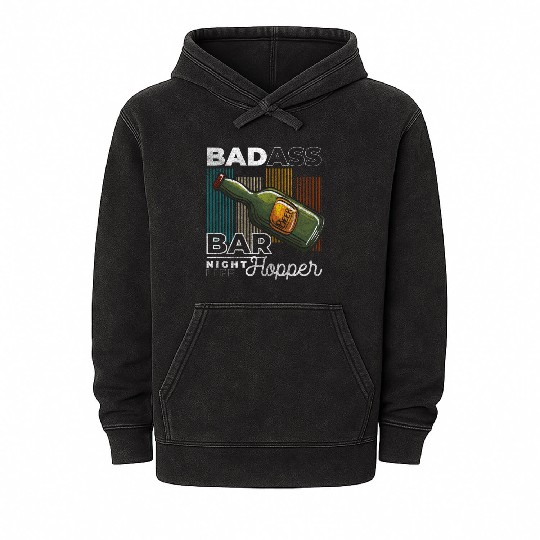 Bar Hopping Beer Drunk Mineral Wash Hoodies