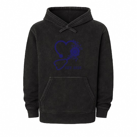NAVY STETH FLOWER Mineral Wash Hoodies