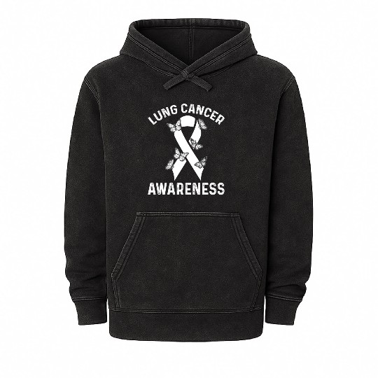 Lung Cancer Awareness Month Support Mineral Wash Hoodies