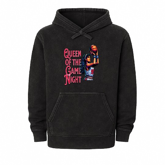 Queen of the Game Night Mineral Wash Hoodies – Fun Gamer Mineral Wash Hoodies
