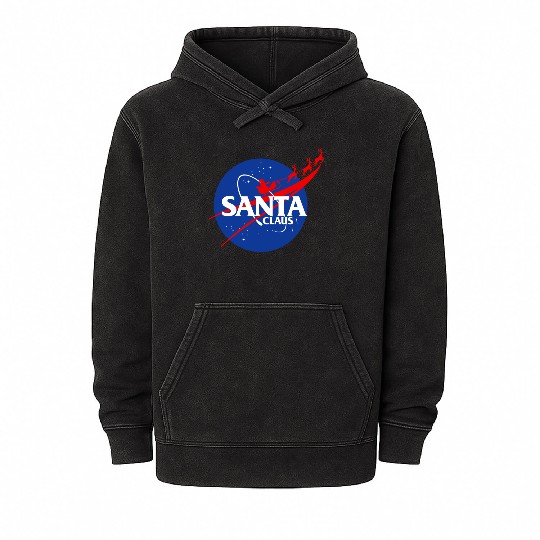 Santa claus funny parody nasa Mineral Wash Hoodies