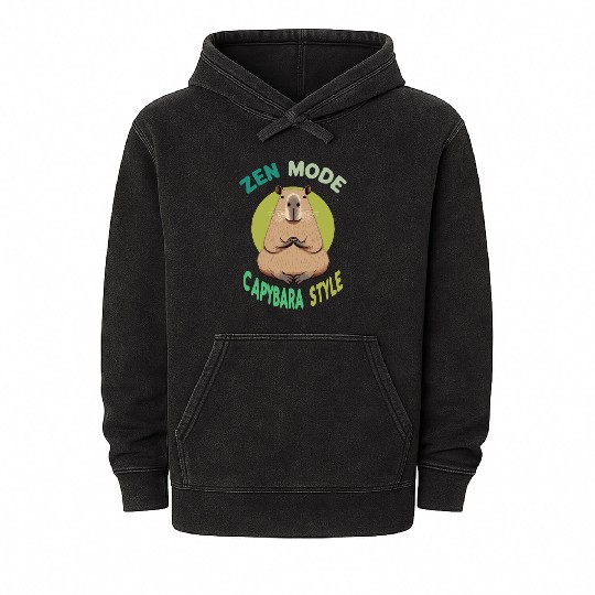 gift idea funny quote zen design Capybara Mineral Wash Hoodies