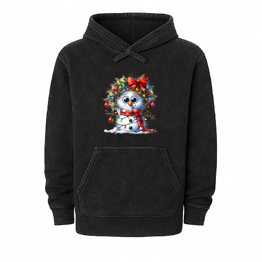 Christmas Merry Christmas For Gift Snowman Mineral Wash Hoodies