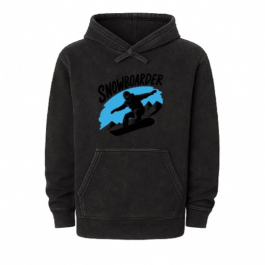 Snowboard Snowboarder Snowboarding Winter Sports Mineral Wash Hoodies