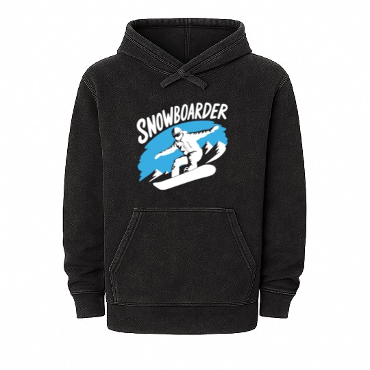Snowboard Snowboarder Snowboarding Winter Sports Mineral Wash Hoodies