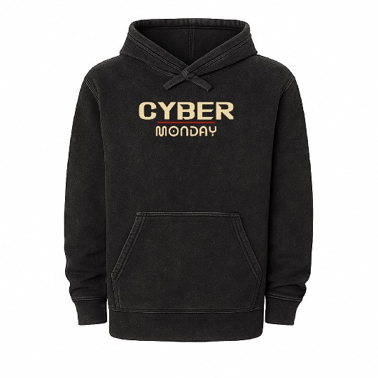 Cyber Monday Mineral Wash Hoodies Design Retro vintage