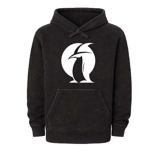 Penguin Witch Hat Silhouette Magical Creatures Mineral Wash Hoodies