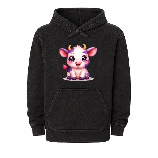 blueberry cow Gift unique Mineral Wash Hoodies