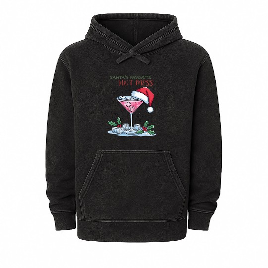 Santa Favorite Hot Mess, Merry Christmas Mineral Wash Hoodies