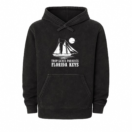 Florida TROPICAL PARADISE KEY-WEST COAST Mineral Wash Hoodies