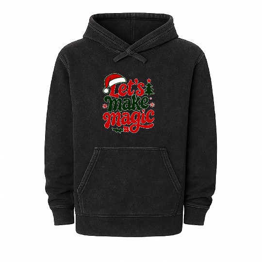 Christmas magic - Santa Claus and holidays Mineral Wash Hoodies