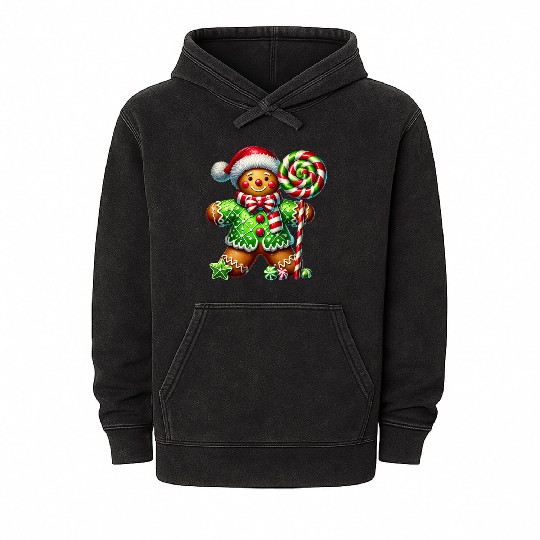 Gingerbread Christmas, Merry Christmas Mineral Wash Hoodies