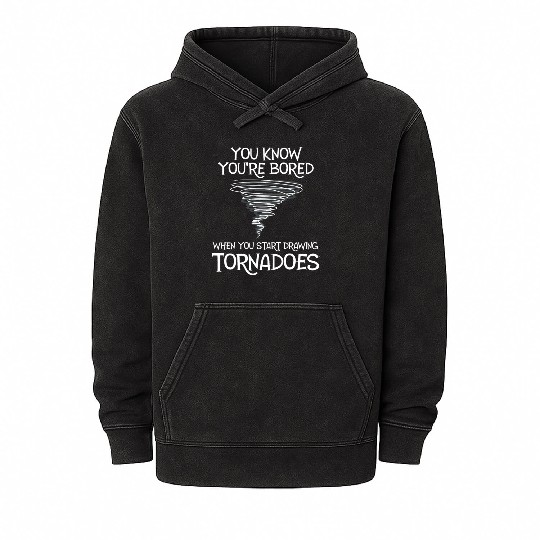 Funny science humor nerd geek tornado Mineral Wash Hoodies