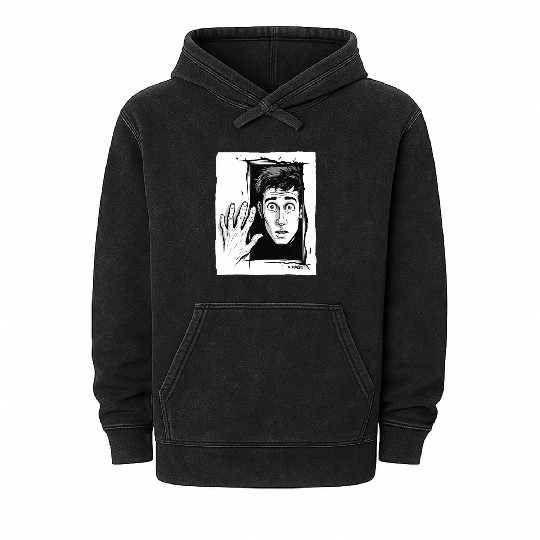 Abstract Surrealist Cartoon Man Mineral Wash Hoodies