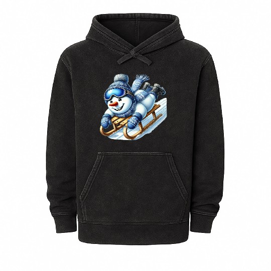 Snowman Christmas, Merry Christmas, Snowman Winter Mineral Wash Hoodies