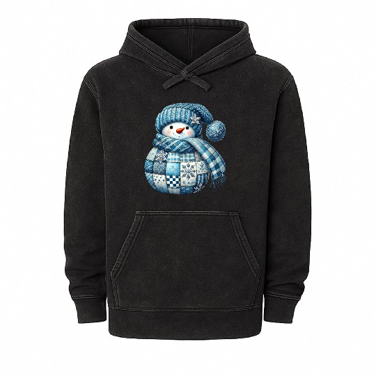 Snowman Christmas, Cute Christmas Mineral Wash Hoodies
