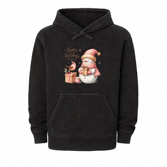 Happy Holidays, Merry Christmas Mineral Wash Hoodies