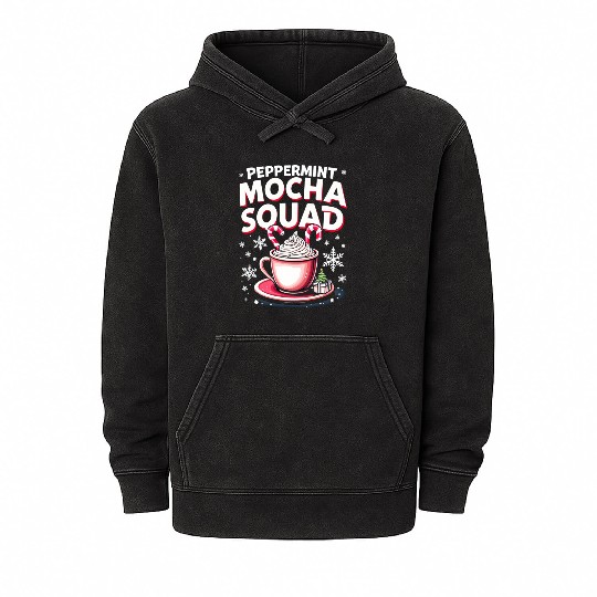 Peppermint Mocha Squad Mineral Wash Hoodies