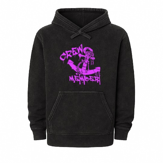 Sailing Crew Member Anchor Graffiti Spray Drops Mineral Wash Hoodies