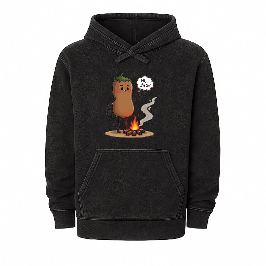 Chestnuts Roasting Christmas Cartoon Mineral Wash Hoodies