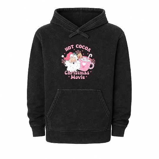 HOT COCOA CHRISTMAS MOVIE Mineral Wash Hoodies