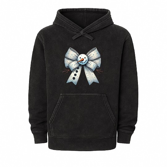Snowman Coquette Bow, Merry Christmas Mineral Wash Hoodies