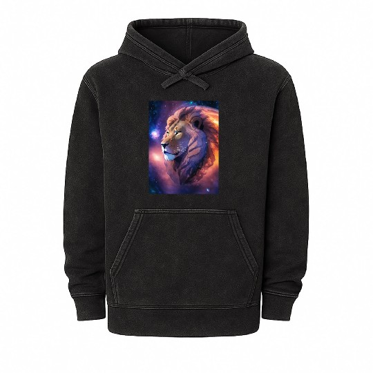 Cosmic Lion: King of the Galaxy Mineral Wash Hoodies