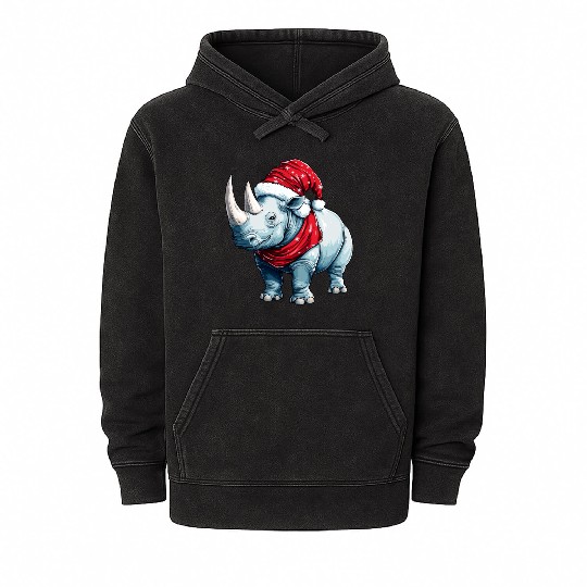 Rhinos Christmas Mineral Wash Hoodies