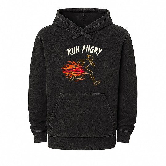 Run Angry: Fueled by Fire Mineral Wash Hoodies