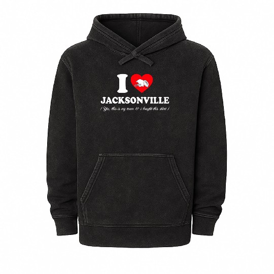 Groovy I Love Jacksonville Mineral Wash Hoodies