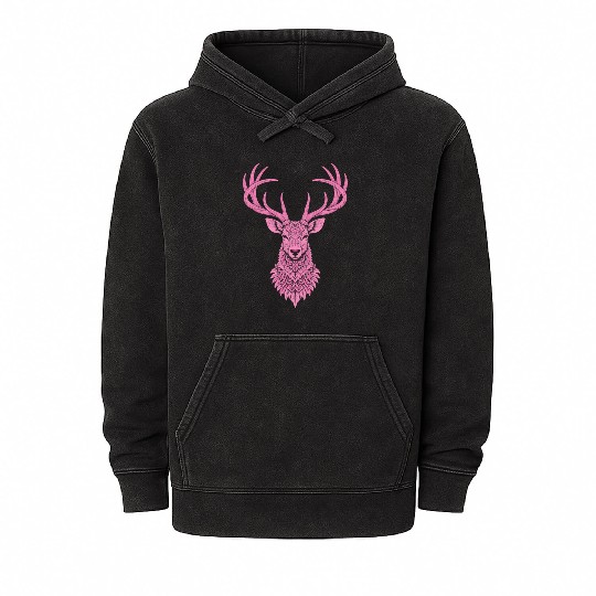 Mandala Hirsch Deer Mystical Madalas Mineral Wash Hoodies