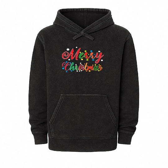 Holly Jolly Holidays : Merry Christmas Mineral Wash Hoodies