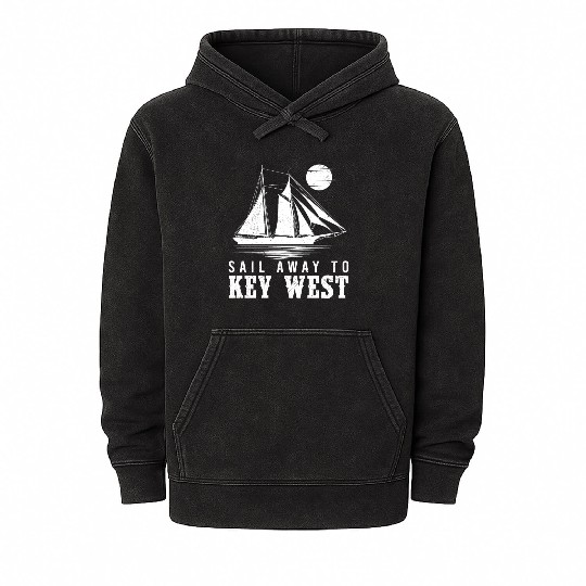 Florida SAIL AWAY TO KEY-WEST Florida Keys Mineral Wash Hoodies