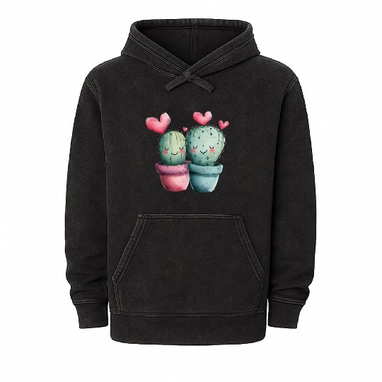 Valentines Day, Valentine Retro Mineral Wash Hoodies