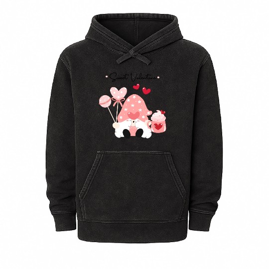 Valentines Day, Valentine Retro Mineral Wash Hoodies