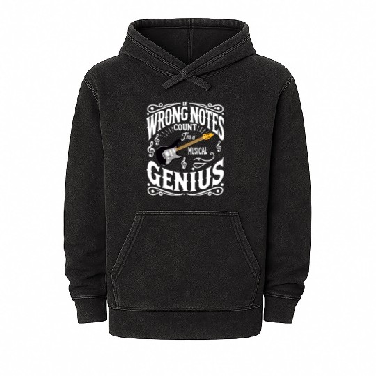If wrong notes count I'm a musical genius guitar Mineral Wash Hoodies