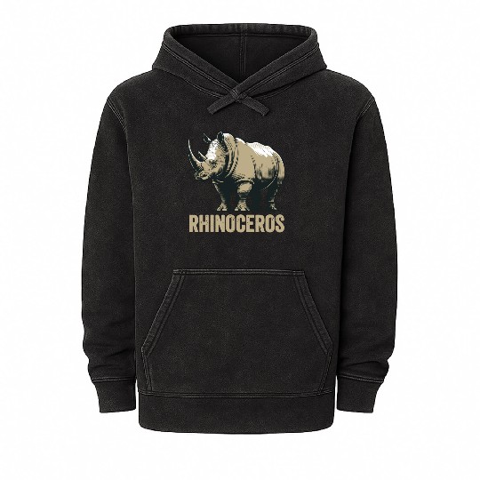 Rhinoceros Rhino Safari African Animal Mineral Wash Hoodies